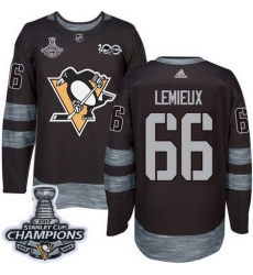 Penguins #66 Mario Lemieux Black 1917 2017 100th Anniversary Stanley Cup Finals Champions Stitched NHL Jersey Penguins #66 Mario Lemieux Black 1917 2017 100th Anniversary Stanley Cup Finals Champions Stitched NHL Jersey
