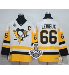 Penguins #66 Mario Lemieux White New Away 2017 Stanley Cup Final Patch Stitched NHL Jersey Penguins #66 Mario Lemieux White New Away 2017 Stanley Cup Final Patch Stitched NHL Jersey