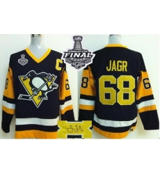 Penguins #68 Jaromir Jagr Black CCM Throwback Autographed 2017 Stanley Cup Final Patch Stitched NHL Jersey Penguins #68 Jaromir Jagr Black CCM Throwback Autographed 2017 Stanley Cup Final Patch Stitched NHL Jersey