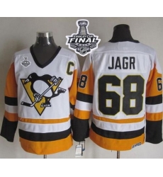 Penguins #68 Jaromir Jagr White Black CCM Throwback 2017 Stanley Cup Final Patch Stitched NHL Jersey Penguins #68 Jaromir Jagr White Black CCM Throwback 2017 Stanley Cup Final Patch Stitched NHL Jersey