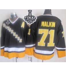 Penguins #71 Evgeni Malkin Black Yellow CCM Throwback 2017 Stanley Cup Final Patch Stitched NHL Jersey Penguins #71 Evgeni Malkin Black Yellow CCM Throwback 2017 Stanley Cup Final Patch Stitched NHL Jersey