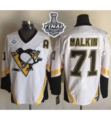 Penguins #71 Evgeni Malkin White CCM Throwback 2017 Stanley Cup Final Patch Stitched NHL Jersey Penguins #71 Evgeni Malkin White CCM Throwback 2017 Stanley Cup Final Patch Stitched NHL Jersey