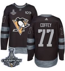 Penguins #77 Paul Coffey Black 1917 2017 100th Anniversary Stanley Cup Finals Champions Stitched NHL Jersey Penguins #77 Paul Coffey Black 1917 2017 100th Anniversary Stanley Cup Finals Champions Stitched NHL Jersey
