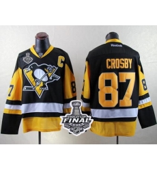 Penguins #87 Sidney Crosby Black Alternate 2017 Stanley Cup Final Patch Stitched NHL Jersey Penguins #87 Sidney Crosby Black Alternate 2017 Stanley Cup Final Patch Stitched NHL Jersey