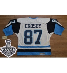 Penguins #87 Sidney Crosby White Blue CCM Throwback 2017 Stanley Cup Final Patch Stitched NHL Jersey Penguins #87 Sidney Crosby White Blue CCM Throwback 2017 Stanley Cup Final Patch Stitched NHL Jersey