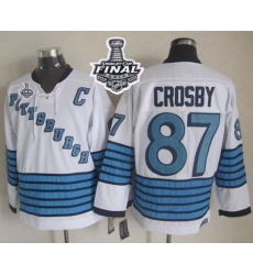Penguins #87 Sidney Crosby White Light Blue CCM Throwback 2017 Stanley Cup Final Patch Stitched NHL Jersey Penguins #87 Sidney Crosby White Light Blue CCM Throwback 2017 Stanley Cup Final Patch Stitched NHL Jersey