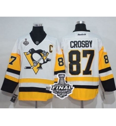Penguins #87 Sidney Crosby White New Away 2017 Stanley Cup Final Patch Stitched NHL Jersey Penguins #87 Sidney Crosby White New Away 2017 Stanley Cup Final Patch Stitched NHL Jersey