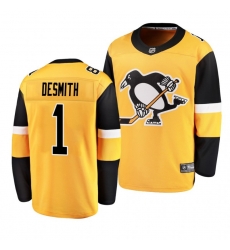 Pittsburgh Penguins 1 Casey DeSmith Yellow 2021 Jersey Pittsburgh Penguins 1 Casey DeSmith Yellow 2021 Jersey