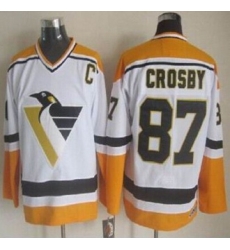 Pittsburgh Penguins #87 Sidney Crosby White Yellow CCM Throwback Stitched NHL Jersey Pittsburgh Penguins #87 Sidney Crosby White Yellow CCM Throwback Stitched NHL Jersey