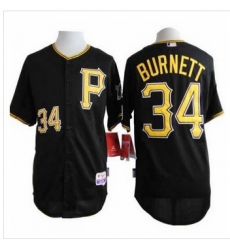 Pittsburgh Pirates #34 A. J. Burnett Black Cool Base Stitched Baseball Jersey Pittsburgh Pirates #34 A. J. Burnett Black Cool Base Stitched Baseball Jersey