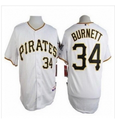 Pittsburgh Pirates #34 A. J. Burnett White Cool Base Stitched Baseball Jersey Pittsburgh Pirates #34 A. J. Burnett White Cool Base Stitched Baseball Jersey