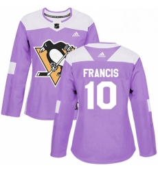Womens Adidas Pittsburgh Penguins 10 Ron Francis Authentic Purple Fights Cancer Practice NHL Jersey Womens Adidas Pittsburgh Penguins 10 Ron Francis Authentic Purple Fights Cancer Practice NHL Jersey