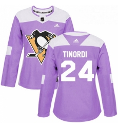 Womens Adidas Pittsburgh Penguins 24 Jarred Tinordi Authentic Purple Fights Cancer Practice NHL Jersey Womens Adidas Pittsburgh Penguins 24 Jarred Tinordi Authentic Purple Fights Cancer Practice NHL Jersey