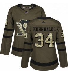 Womens Adidas Pittsburgh Penguins 34 Tom Kuhnhackl Authentic Green Salute to Service NHL Jersey Womens Adidas Pittsburgh Penguins 34 Tom Kuhnhackl Authentic Green Salute to Service NHL Jersey