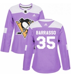 Womens Adidas Pittsburgh Penguins 35 Tom Barrasso Authentic Purple Fights Cancer Practice NHL Jersey Womens Adidas Pittsburgh Penguins 35 Tom Barrasso Authentic Purple Fights Cancer Practice NHL Jersey
