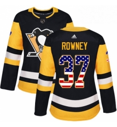 Womens Adidas Pittsburgh Penguins 37 Carter Rowney Authentic Black USA Flag Fashion NHL Jersey Womens Adidas Pittsburgh Penguins 37 Carter Rowney Authentic Black USA Flag Fashion NHL Jersey