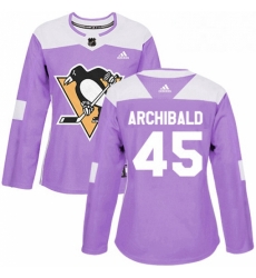Womens Adidas Pittsburgh Penguins 45 Josh Archibald Authentic Purple Fights Cancer Practice NHL Jersey Womens Adidas Pittsburgh Penguins 45 Josh Archibald Authentic Purple Fights Cancer Practice NHL Jersey
