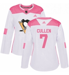 Womens Adidas Pittsburgh Penguins 7 Matt Cullen Authentic White Pink Fashion NHL Jersey Womens Adidas Pittsburgh Penguins 7 Matt Cullen Authentic White Pink Fashion NHL Jersey
