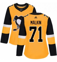 Womens Adidas Pittsburgh Penguins 71 Evgeni Malkin Authentic Gold Alternate NHL Jersey Womens Adidas Pittsburgh Penguins 71 Evgeni Malkin Authentic Gold Alternate NHL Jersey