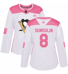Womens Adidas Pittsburgh Penguins 8 Brian Dumoulin Authentic WhitePink Fashion NHL Jersey Womens Adidas Pittsburgh Penguins 8 Brian Dumoulin Authentic WhitePink Fashion NHL Jersey