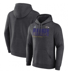 Men Baltimore Ravens Charcoal 2024 Playoffs Pullover Hoodie Men Baltimore Ravens Charcoal 2024 Playoffs Pullover Hoodie