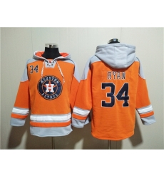 Men Houston Astros 34 Nolan Ryan Orange Ageless Must Have Lace Up Pullover Hoodie Men Houston Astros 34 Nolan Ryan Orange Ageless Must Have Lace Up Pullover Hoodie
