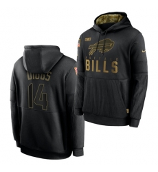Men Buffalo Bills 14 Stefon Diggs 2020 Salute To Service Black Sideline Performance Pullover Hoodie Men Buffalo Bills 14 Stefon Diggs 2020 Salute To Service Black Sideline Performance Pullover Hoodie