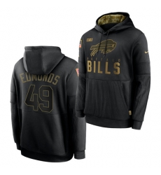 Men Buffalo Bills 49 Tremaine Edmunds 2020 Salute To Service Black Sideline Performance Pullover Hoodie Men Buffalo Bills 49 Tremaine Edmunds 2020 Salute To Service Black Sideline Performance Pullover Hoodie