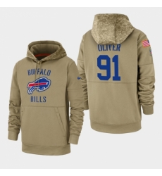 Mens Buffalo Bills 91 Ed Oliver 2019 Salute to Service Sideline Therma Pullover Hoodie Tan Mens Buffalo Bills 91 Ed Oliver 2019 Salute to Service Sideline Therma Pullover Hoodie Tan