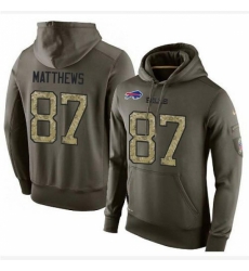 NFL Nike Buffalo Bills 87 Jordan Matthews Green Salute To Service Mens Pullover Hoodie NFL Nike Buffalo Bills 87 Jordan Matthews Green Salute To Service Mens Pullover Hoodie