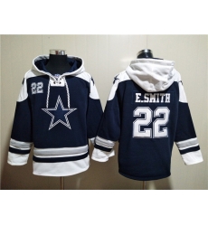 Men Dallas Cowboys 22 Emmitt Smith Navy Ageless Must Have Lace Up Pullover Hoodie Men Dallas Cowboys 22 Emmitt Smith Navy Ageless Must Have Lace Up Pullover Hoodie
