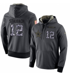 NFL Mens Nike Dallas Cowboys 12 Roger Staubach Stitched Black Anthracite Salute to Service Player Performance Hoodie NFL Mens Nike Dallas Cowboys 12 Roger Staubach Stitched Black Anthracite Salute to Service Player Performance Hoodie