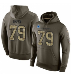 NFL Nike Dallas Cowboys 79 Chaz Green Green Salute To Service Mens Pullover Hoodie NFL Nike Dallas Cowboys 79 Chaz Green Green Salute To Service Mens Pullover Hoodie