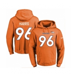 Football Mens Denver Broncos 96 Shelby Harris Orange Name Number Pullover Hoodie Football Mens Denver Broncos 96 Shelby Harris Orange Name Number Pullover Hoodie