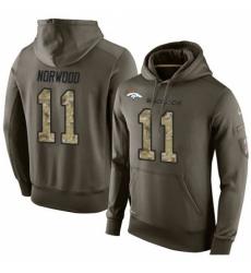 NFL Nike Denver Broncos 11 Jordan Norwood Green Salute To Service Mens Pullover Hoodie NFL Nike Denver Broncos 11 Jordan Norwood Green Salute To Service Mens Pullover Hoodie