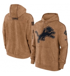 Men Detroit Lions 2023 Brown Salute To Service Pullover Hoodie Men Detroit Lions 2023 Brown Salute To Service Pullover Hoodie