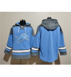 Men Detroit Lions Blank Blue Ageless Must Have Lace Up Pullover Hoodie Men Detroit Lions Blank Blue Ageless Must Have Lace Up Pullover Hoodie