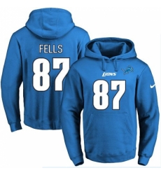 NFL Mens Nike Detroit Lions 87 Darren Fells Blue Name Number Pullover Hoodie NFL Mens Nike Detroit Lions 87 Darren Fells Blue Name Number Pullover Hoodie