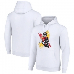 Men Starter White Kansas City Chiefs Player X Fleece Pullover Hoodie