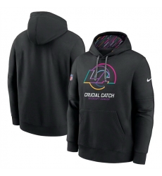Men Los Angeles Rams Black 2024 Crucial Catch Club Pullover Hoodie Men Los Angeles Rams Black 2024 Crucial Catch Club Pullover Hoodie