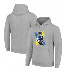 Men Starter Heather Gray Los Angeles Rams Player X Fleece Pullover Hoodie Men Starter Heather Gray Los Angeles Rams Player X Fleece Pullover Hoodie