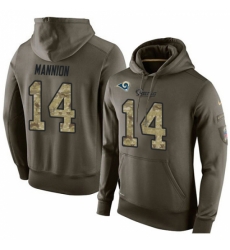 NFL Nike Los Angeles Rams 14 Sean Mannion Green Salute To Service Mens Pullover Hoodie NFL Nike Los Angeles Rams 14 Sean Mannion Green Salute To Service Mens Pullover Hoodie