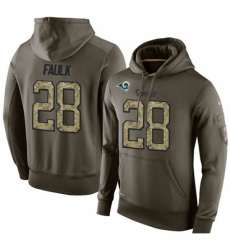 NFL Nike Los Angeles Rams 28 Marshall Faulk Green Salute To Service Mens Pullover Hoodie NFL Nike Los Angeles Rams 28 Marshall Faulk Green Salute To Service Mens Pullover Hoodie
