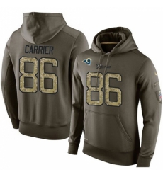 NFL Nike Los Angeles Rams 86 Derek Carrier Green Salute To Service Mens Pullover Hoodie NFL Nike Los Angeles Rams 86 Derek Carrier Green Salute To Service Mens Pullover Hoodie