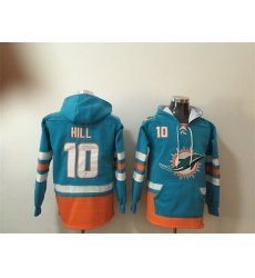 Men Miami Dolphins 10 Tyreek Hill Aqua Lace Up Pullover Hoodie Men Miami Dolphins 10 Tyreek Hill Aqua Lace Up Pullover Hoodie