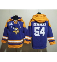 Men Minnesota Vikings 54 Eric Kendricks Purple Yellow Ageless Must Have Lace Up Pullover Hoodie Men Minnesota Vikings 54 Eric Kendricks Purple Yellow Ageless Must Have Lace Up Pullover Hoodie