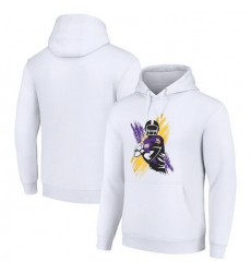Men Starter White Minnesota Vikings Player X Fleece Pullover Hoodie Men Starter White Minnesota Vikings Player X Fleece Pullover Hoodie