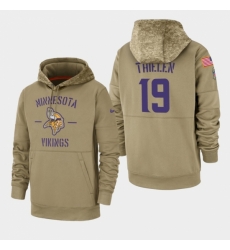 Mens Minnesota Vikings 19 Adam Thielen 2019 Salute to Service Sideline Therma Pullover Hoodie Tan Mens Minnesota Vikings 19 Adam Thielen 2019 Salute to Service Sideline Therma Pullover Hoodie Tan