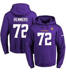 NFL Mens Nike Minnesota Vikings 72 Mike Remmers Purple Name Number Pullover Hoodie NFL Mens Nike Minnesota Vikings 72 Mike Remmers Purple Name Number Pullover Hoodie