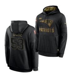 Men New England Patriots 53 Josh Uche 2020 Salute To Service Black Sideline Performance Pullover HoodieMen Hoodie Men New England Patriots 53 Josh Uche 2020 Salute To Service Black Sideline Performance Pullover HoodieMen Hoodie